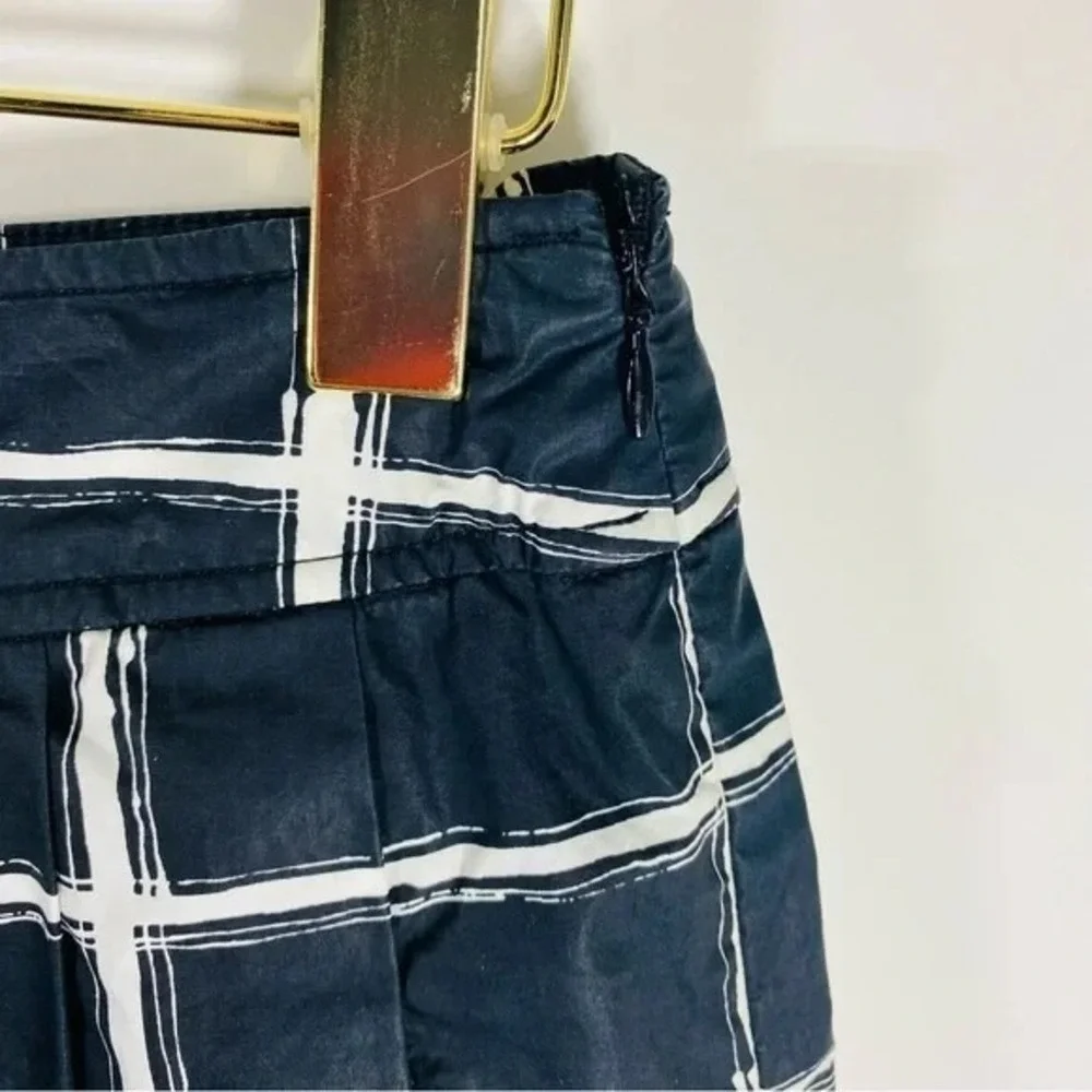 Michael Kors Skirt Women 4 Black White Plaid Pleated Pocket Preppy Office Career